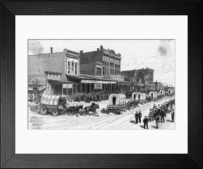 Framed Print : Illus.; Stagecoaches Leaving Town Framed Print : Illus.; Stagecoaches Leaving Town