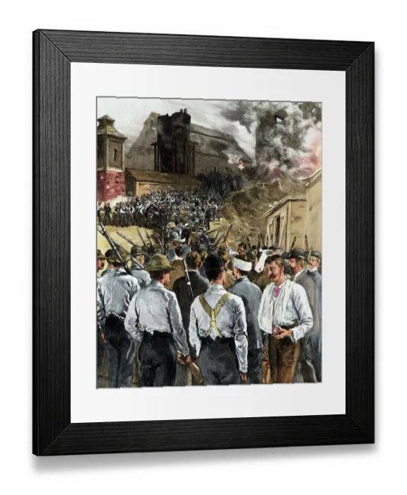 Framed Print : Color Engraving of The Homestead Strike by W.P. Synder Framed Print : Color Engraving of The Homestead Strike by W.P. Synder