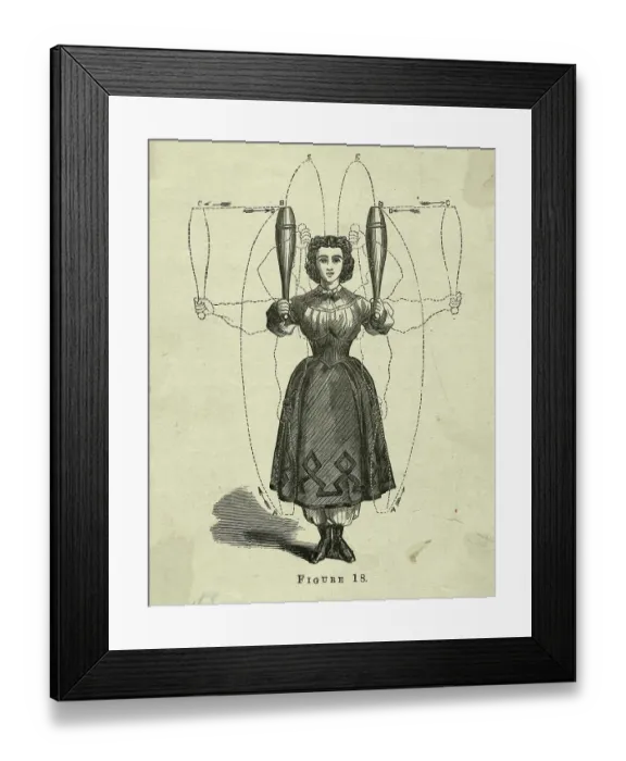 Framed Print : Illustragion Of Woman Exercising W / Clubs Framed Print : Illustragion Of Woman Exercising W / Clubs