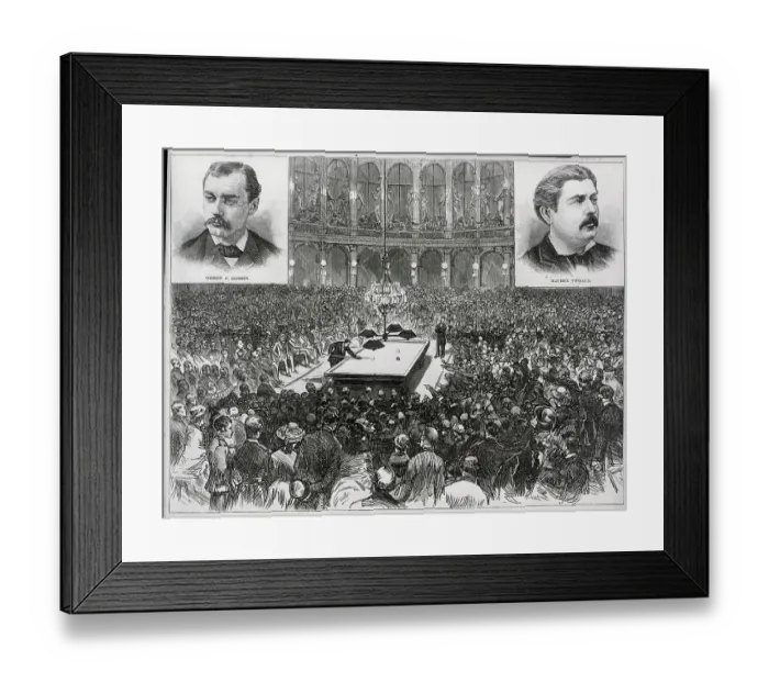 Framed Print : Illus. Of Billiard Match; Crowd Framed Print : Illus. Of Billiard Match; Crowd