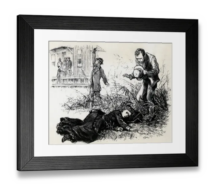 Framed Print : Woman Lying In Grass Next To Rr Tracks Framed Print : Woman Lying In Grass Next To Rr Tracks