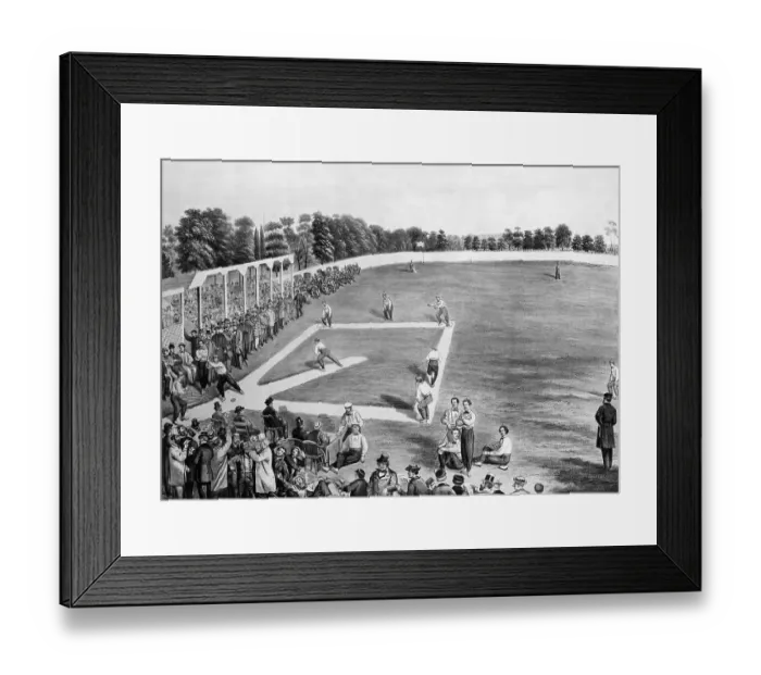 Framed Print : 1866 Baseball Game (Lithograph) Framed Print : 1866 Baseball Game (Lithograph)