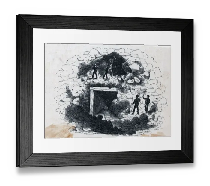 Framed Print : Illust. Of Interior Of A Copper Mine Framed Print : Illust. Of Interior Of A Copper Mine