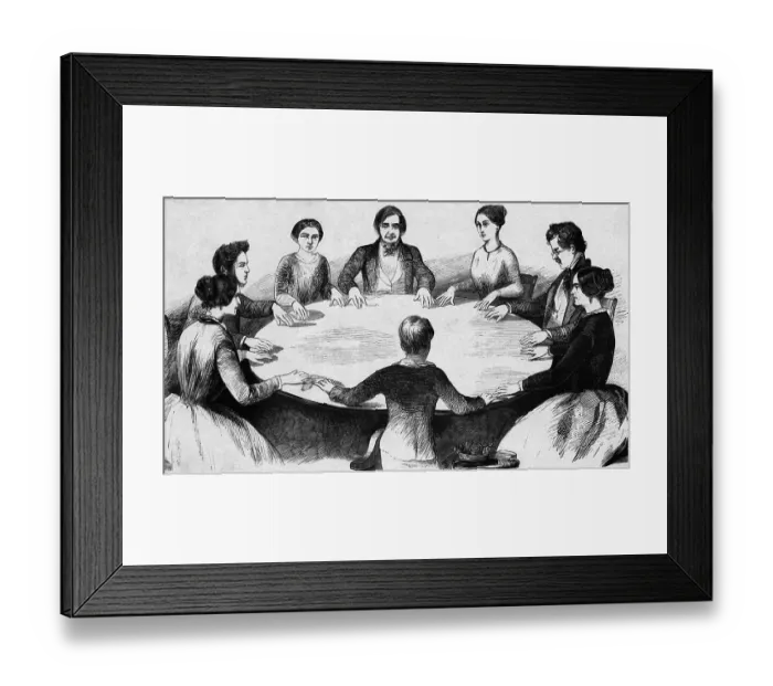 Framed Print : Woodcut Of Seance In The 19Th Century Framed Print : Woodcut Of Seance In The 19Th Century