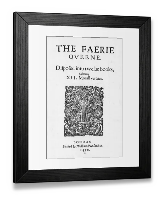 Framed Print : Title Page Of Faerie Queen First Ed Framed Print : Title Page Of Faerie Queen First Ed