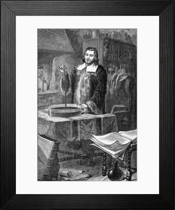Framed Print : Evangelista Torricelli Invents Barometer
