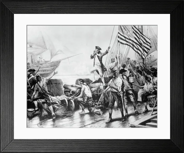 Framed Print : John Paul Jones Boarding The Serapis