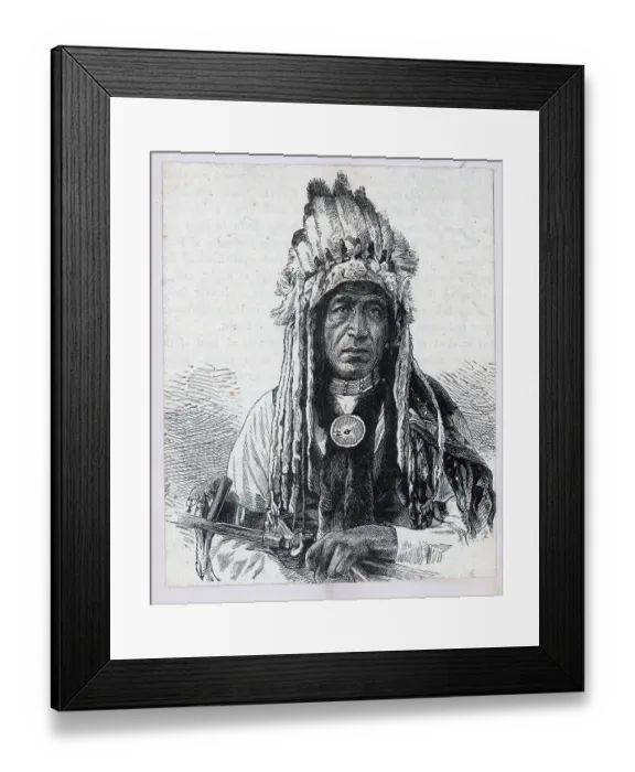 Framed Print : Portrait Of American Indian Chief
