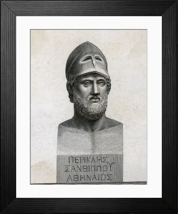Framed Print : Engraving of a Bust of Pericles