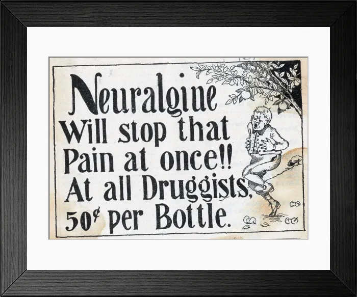 Framed Print : Ad for Neuralgine Framed Print : Ad for Neuralgine