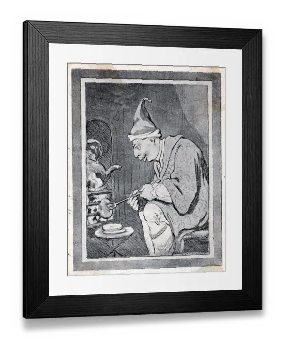 Framed Print : Cartoon Of George III Making Toast Framed Print : Cartoon Of George III Making Toast
