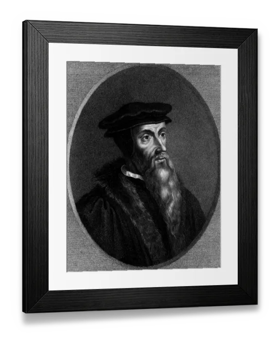 Framed Print : John Calvin In Undated Engraving Framed Print : John Calvin In Undated Engraving