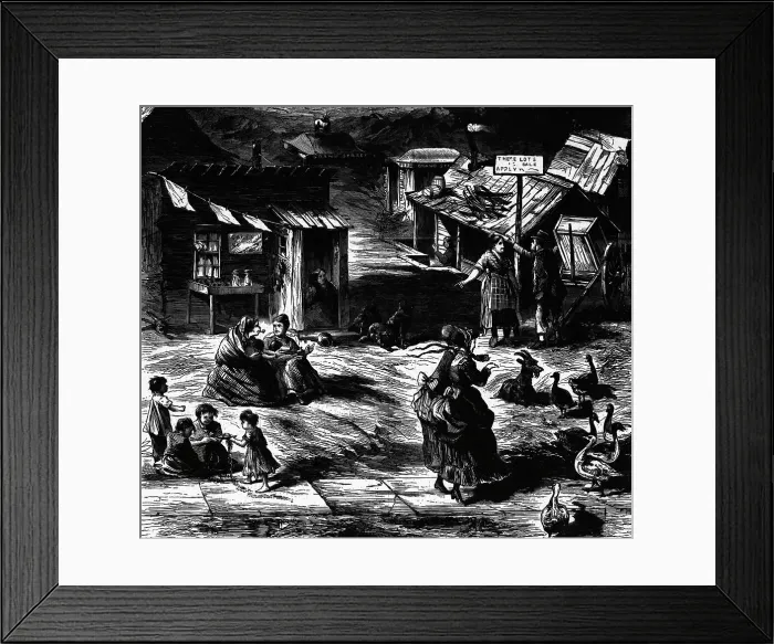 Framed Print : Illustration of Squatters near Central Park, 1884 by D.E. Wyand Framed Print : Illustration of Squatters near Central Park, 1884 by D.E. Wyand