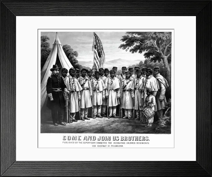 Framed Print : Recruiting Poster For Colored Regiments Framed Print : Recruiting Poster For Colored Regiments