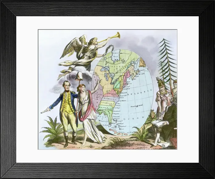 Framed Print : Engraving Map of America in 1783 Framed Print : Engraving Map of America in 1783