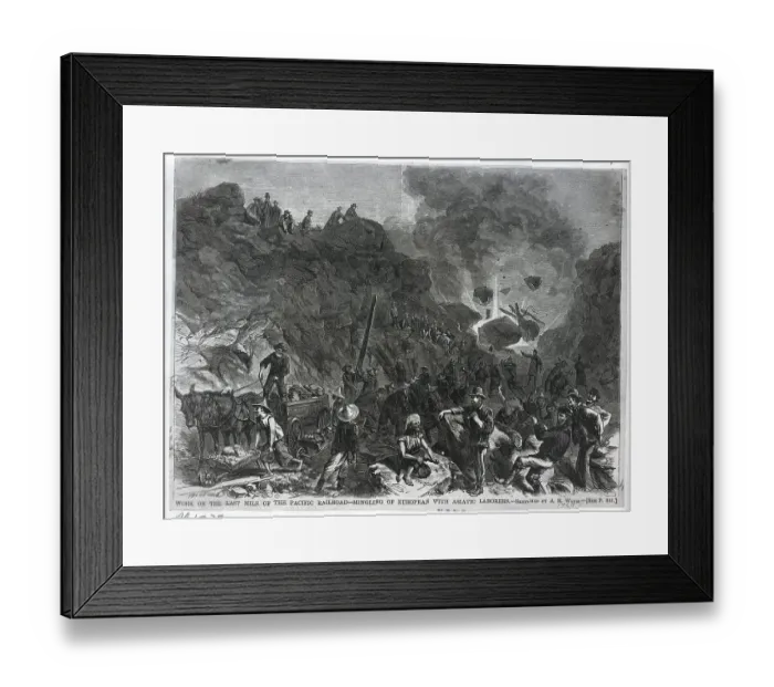 Framed Print : Work On Last Mile On Pacific Railroad Framed Print : Work On Last Mile On Pacific Railroad