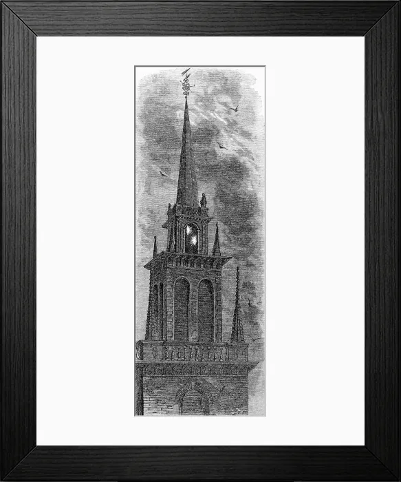 Framed Print : Illustration Of Signal Lanterns - Belfry Framed Print : Illustration Of Signal Lanterns - Belfry