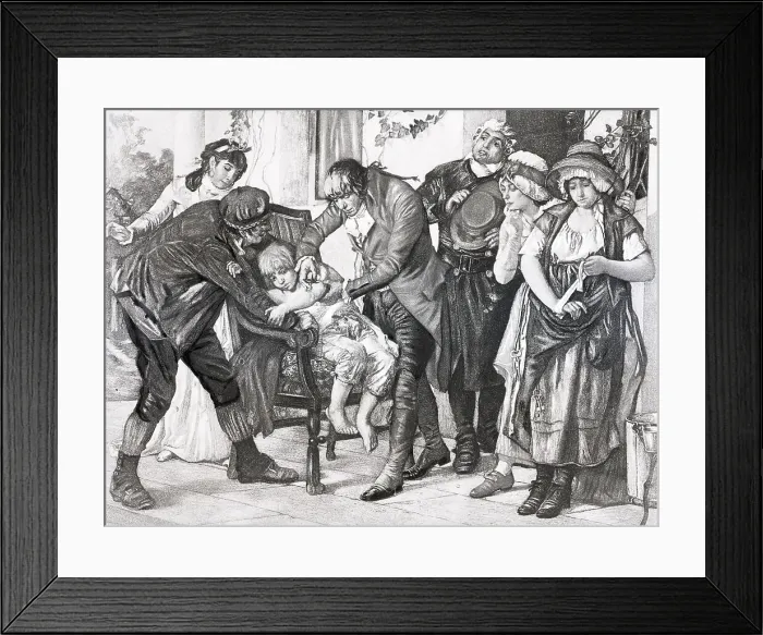 Framed Print : Illustration of First Smallpox Vaccination Framed Print : Illustration of First Smallpox Vaccination