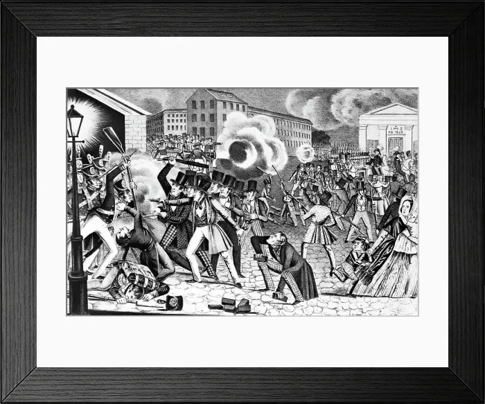 Framed Print : Anti-Catholics Attack Militia / Illustrati Framed Print : Anti-Catholics Attack Militia / Illustrati