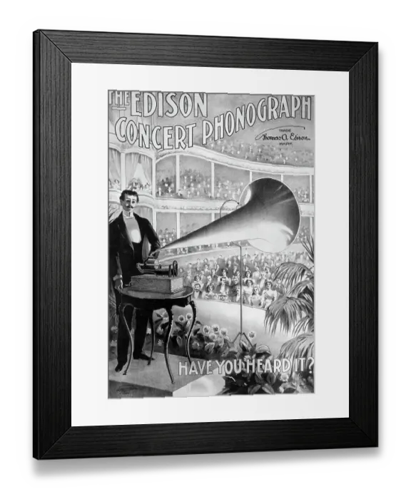 Framed Print : Poster For The Edison Concert Phonograph Framed Print : Poster For The Edison Concert Phonograph