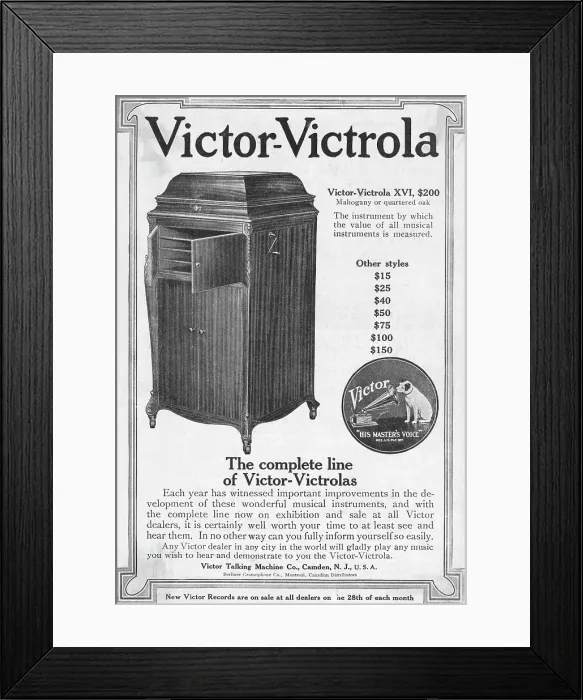 Framed Print : Advertisement For Victrola; Illustration Framed Print : Advertisement For Victrola; Illustration