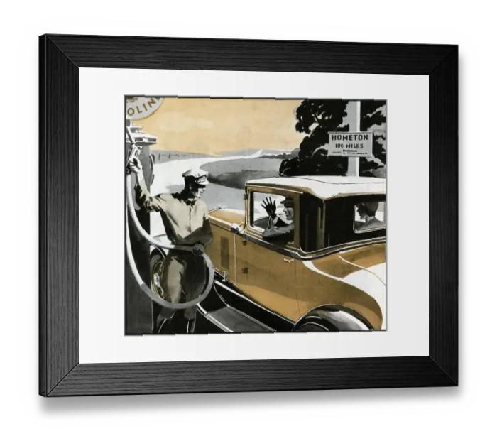 Framed Print : Chevrolet Six at Gas Station Framed Print : Chevrolet Six at Gas Station