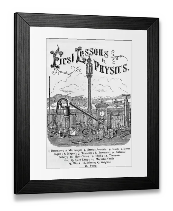 Framed Print : Title Page To Early Physics Textbook Framed Print : Title Page To Early Physics Textbook