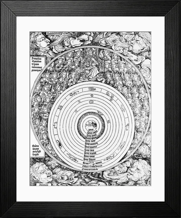 Framed Print : Pre-Copernican Astronomical Diagram
