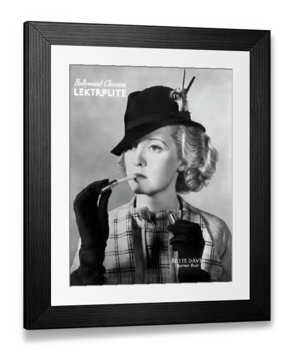 Framed Print : Bette Davis in Advertisement for Lighter Framed Print : Bette Davis in Advertisement for Lighter