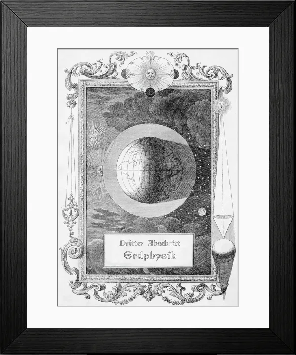 Framed Print : Universe; Sun, Stars, Moon; 18Th Cent