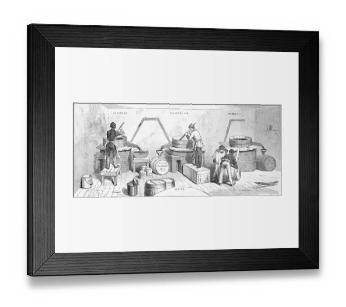 Framed Print : Illus. Of Oil Manufacturing Plant Framed Print : Illus. Of Oil Manufacturing Plant