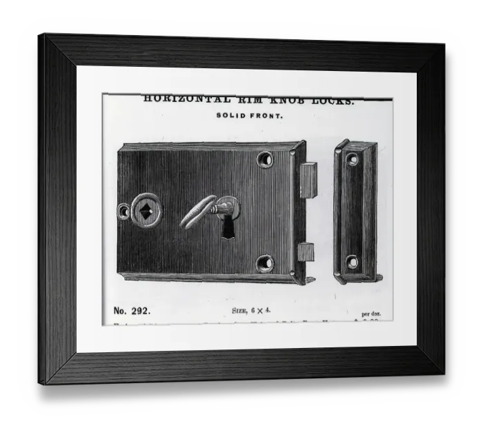 Framed Print : Illustration Of Key In Lock Framed Print : Illustration Of Key In Lock