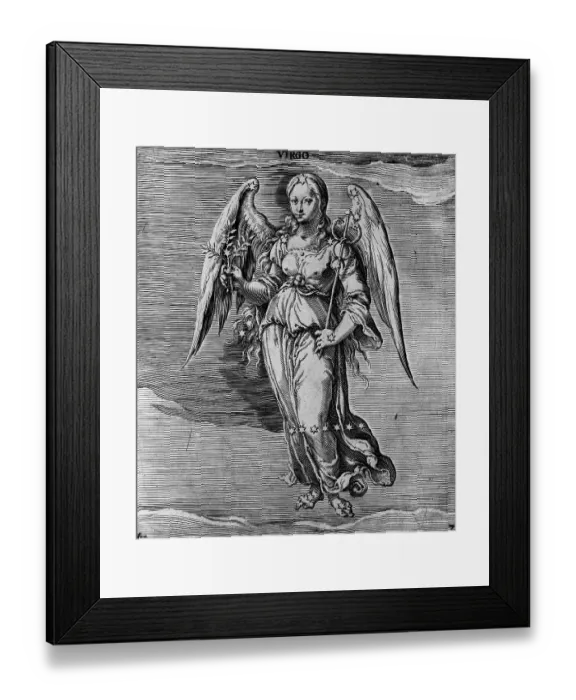 Framed Print : Engraving Of Constellation Virgo Framed Print : Engraving Of Constellation Virgo