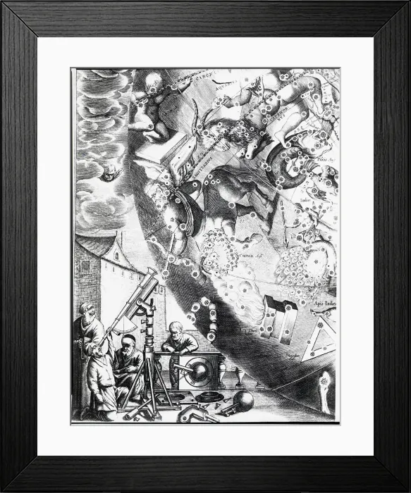 Framed Print : Astronomers Observing Constellations Framed Print : Astronomers Observing Constellations