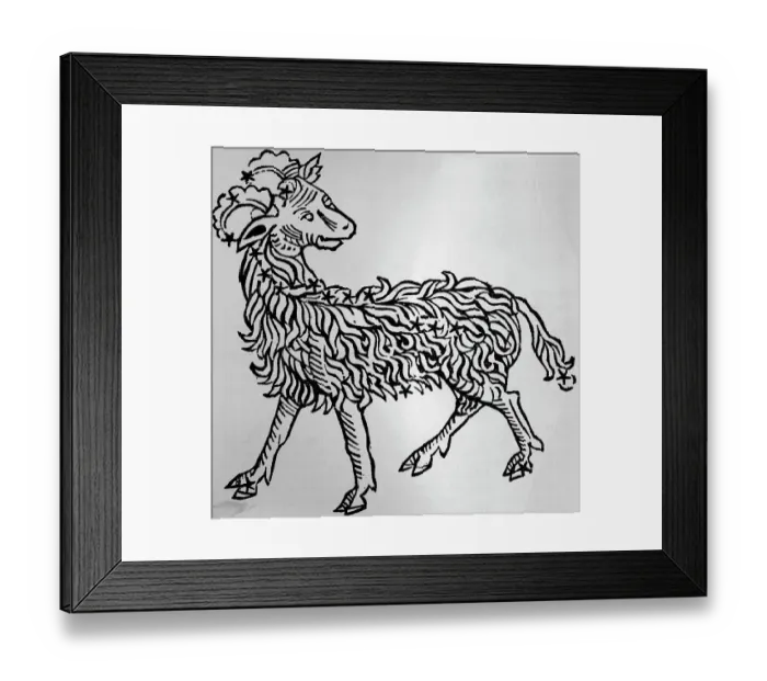 Framed Print : Depiction Of The Zodiac Sign Aries; Ram