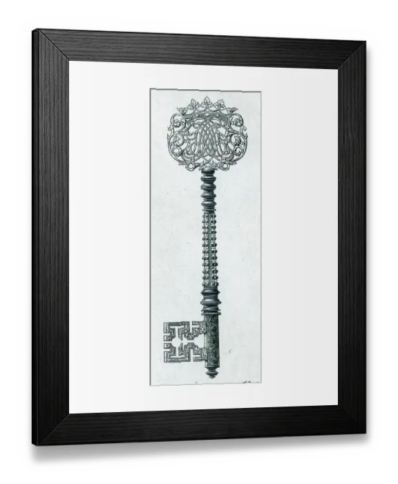 Framed Print : Ancient Key W / Ornate Detailing; Illust Framed Print : Ancient Key W / Ornate Detailing; Illust