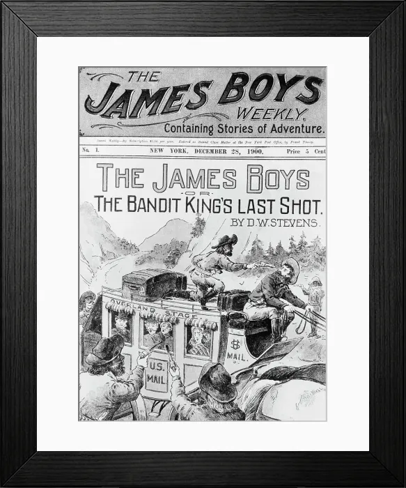Framed Print : Illus.;Jesse James, The James Boys Weekl Framed Print : Illus.;Jesse James, The James Boys Weekl