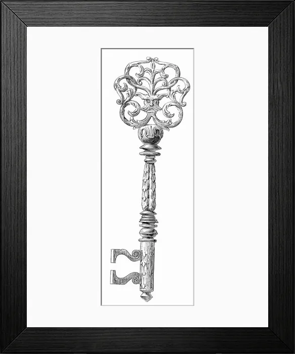 Framed Print : Illustration; Ancient Key Framed Print : Illustration; Ancient Key