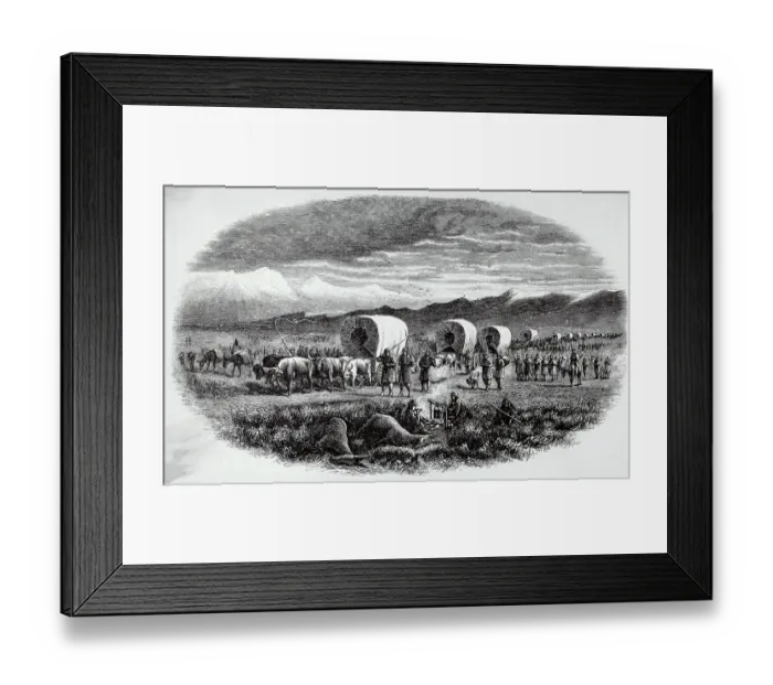Framed Print : Soldiers Traveling By Wagon Train Framed Print : Soldiers Traveling By Wagon Train