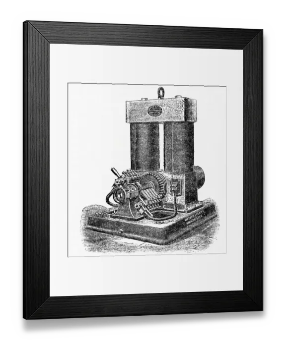 Framed Print : Illus. Of Edison Hopkinson Dynamo Framed Print : Illus. Of Edison Hopkinson Dynamo