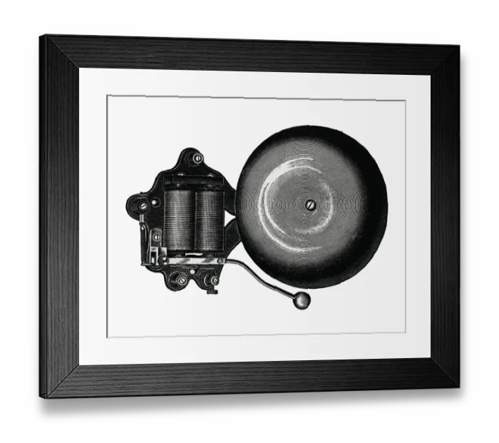 Framed Print : Illustration Of Electric Door Bell Framed Print : Illustration Of Electric Door Bell