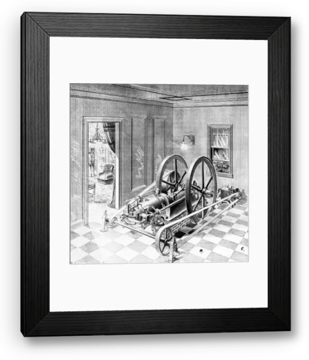 Framed Print : Home Electric Generator - Illus Framed Print : Home Electric Generator - Illus