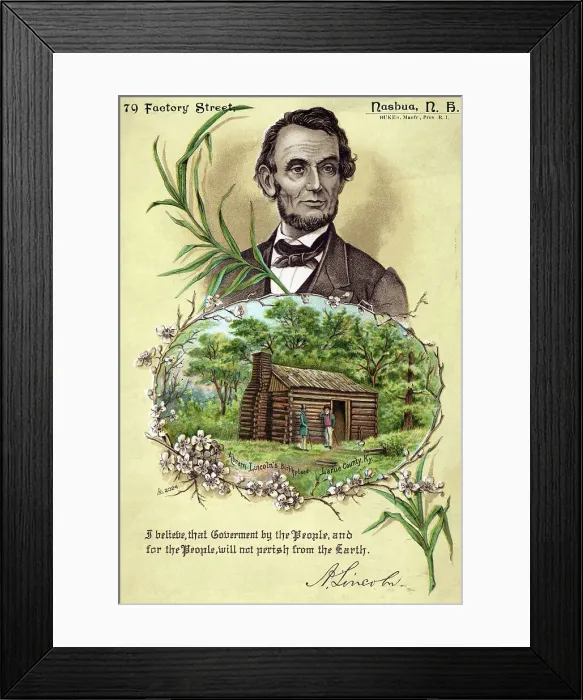 Framed Print : Abraham Lincoln Calendar From 1892 Framed Print : Abraham Lincoln Calendar From 1892