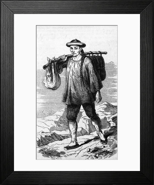 Framed Print : Chinese Man Walking To Mines Framed Print : Chinese Man Walking To Mines