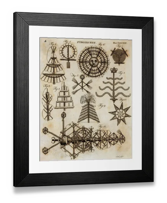 Framed Print : Eleven Kinds Of Fireworks (Illus.) Framed Print : Eleven Kinds Of Fireworks (Illus.)