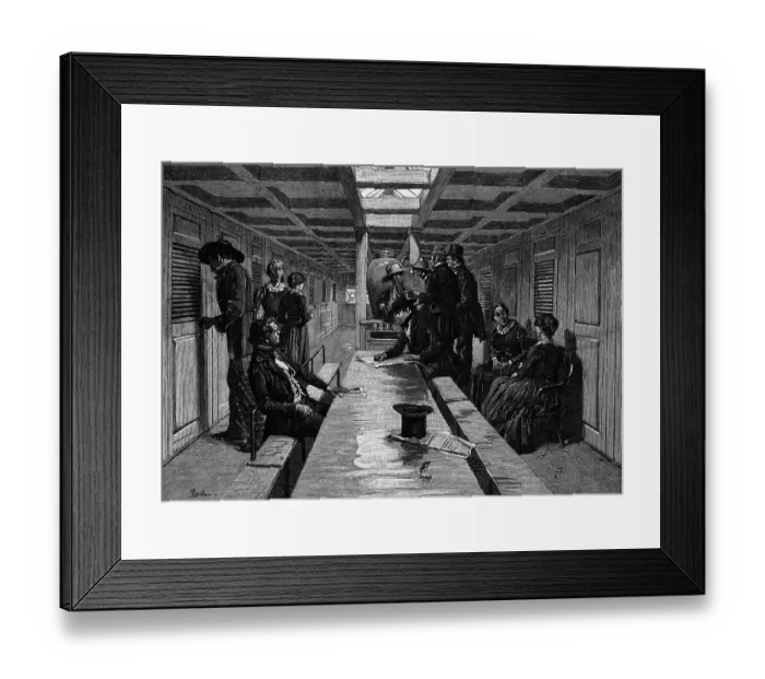 Framed Print : Men And Women In Steamer Cabin Framed Print : Men And Women In Steamer Cabin