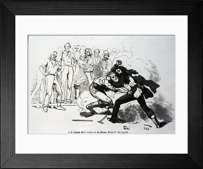 Framed Print : Scuffle In California Mining Camp Framed Print : Scuffle In California Mining Camp