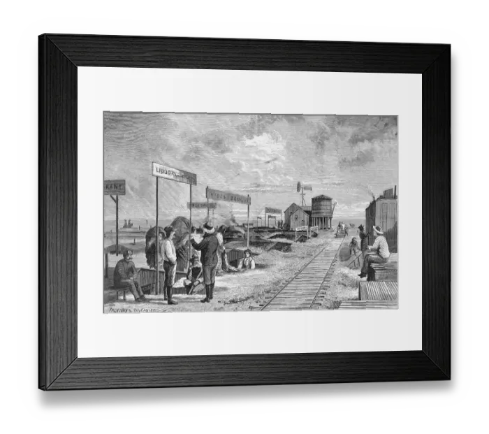 Framed Print : Illust.; Trading Post In Depression Vill Framed Print : Illust.; Trading Post In Depression Vill