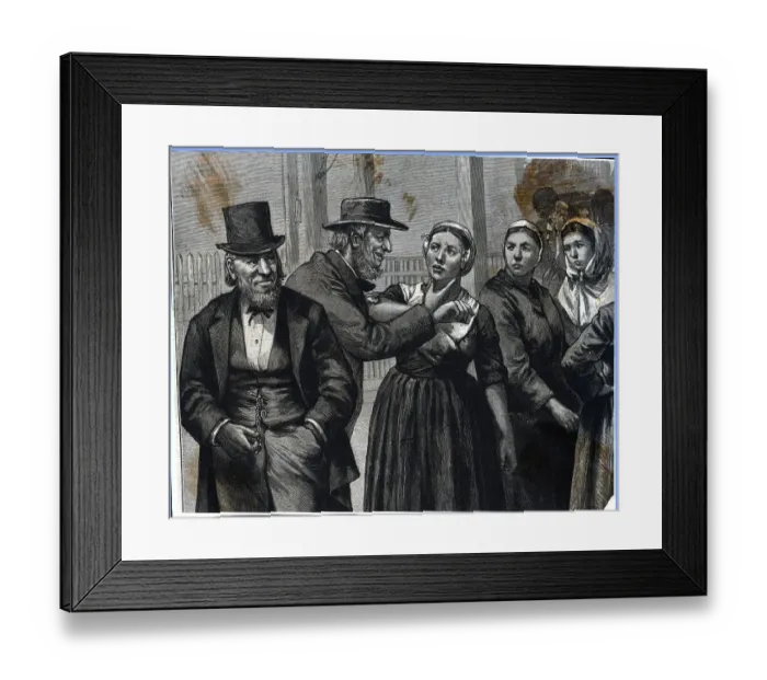 Framed Print : Mormon Missionaries Recruitng Women Framed Print : Mormon Missionaries Recruitng Women