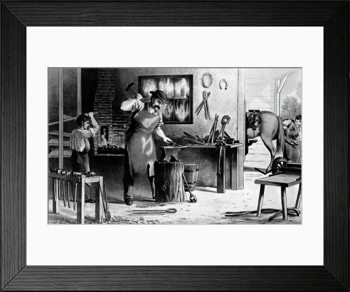 Framed Print : Lithograph Of A Blacksmith, 1874 Framed Print : Lithograph Of A Blacksmith, 1874